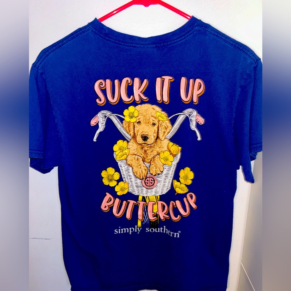 Simply Southern Youth Large Suck It Up Buttercup T-Shirt